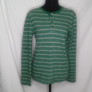GAP Size X-Small Long Sleeve Green Gray Stripes